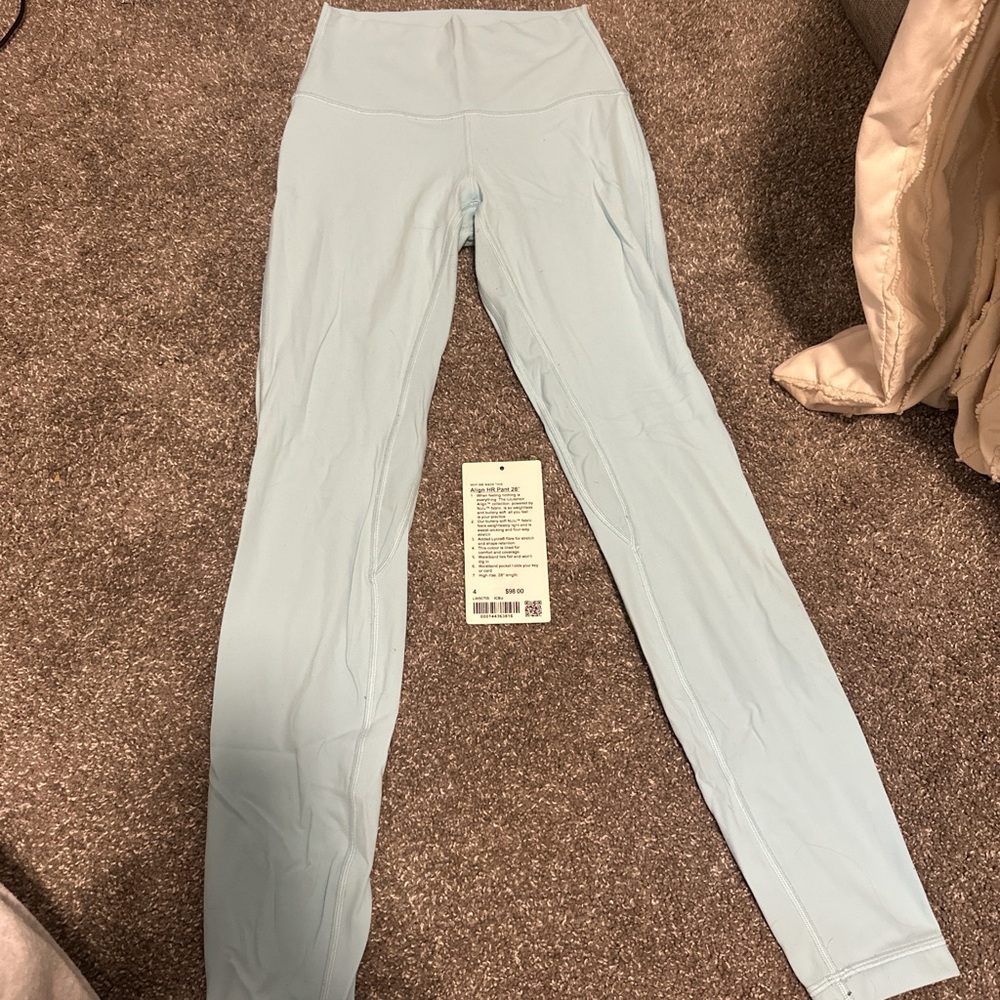 Icing Blue High-Waisted Leggings from Lululemon Size 4 28” Inseam
